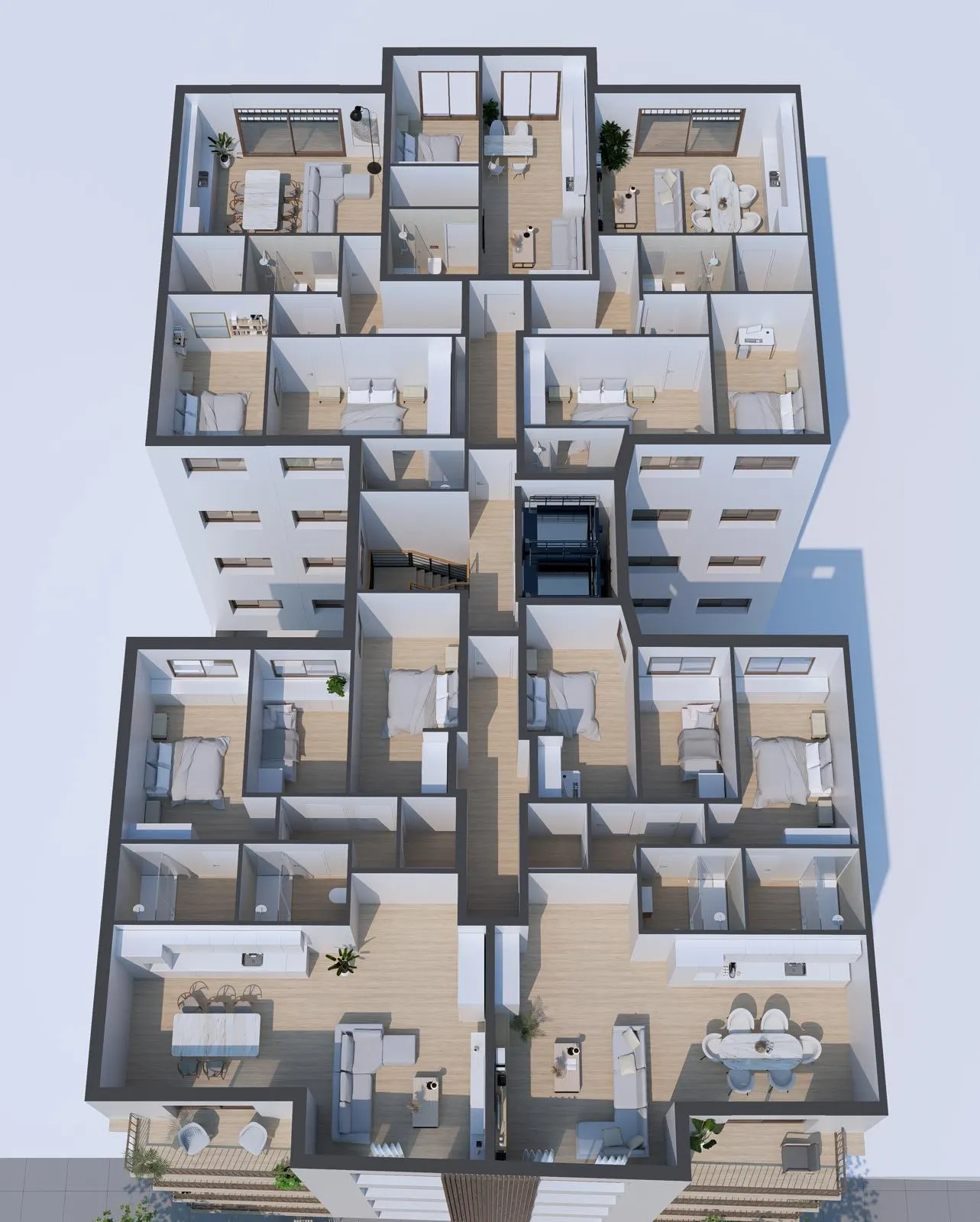 Distribución de plantas del Edificio Calle Perú 29